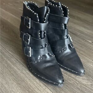 Black Studded Ankle Boots